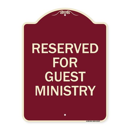 SIGNMISSION Reserved for Guest Ministry Heavy-Gauge Aluminum Architectural Sign, 24" x 18", BU-1824-23197 A-DES-BU-1824-23197